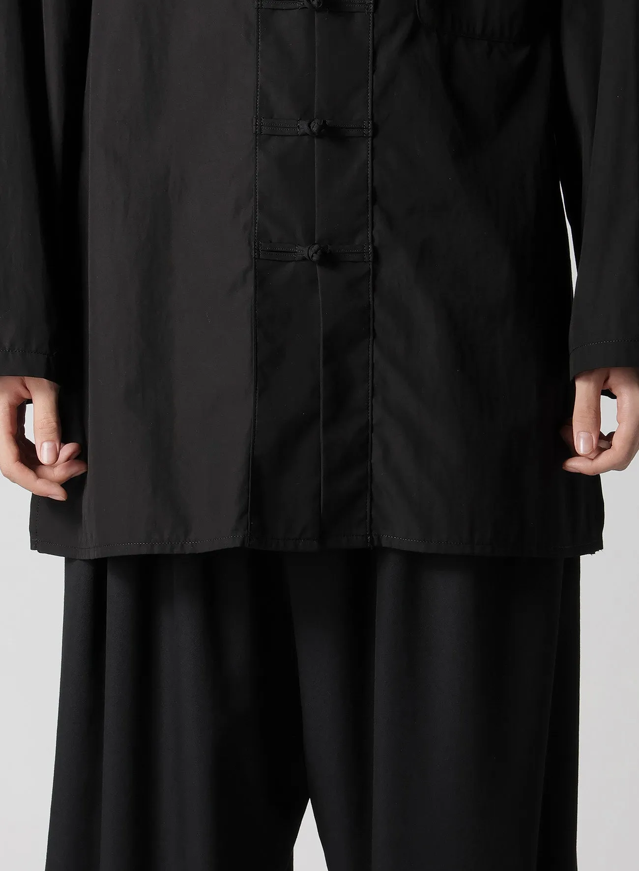 CHAIN STITCH BROAD MANDARIN COLLAR BLOUSE sold by Yohji Yamamoto product image thumbnail 5