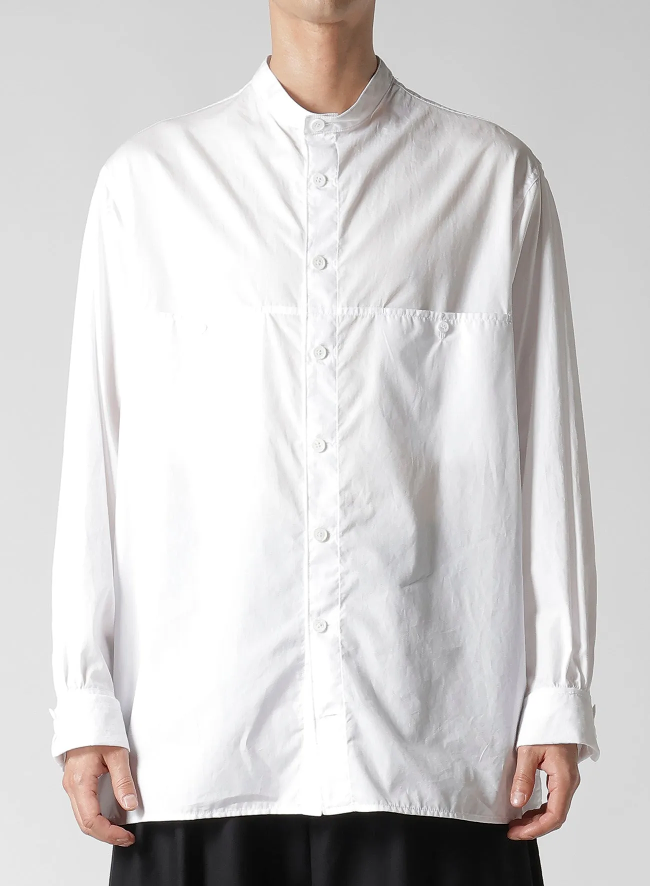 CHAIN STITCH BROAD NO COLLAR BLOUSE sold by Yohji Yamamoto product image thumbnail 2