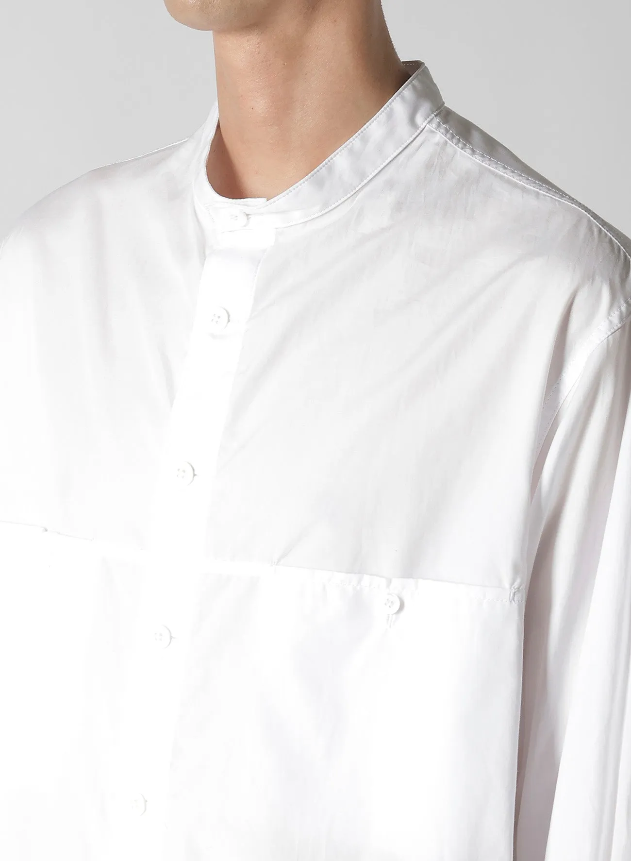 CHAIN STITCH BROAD NO COLLAR BLOUSE sold by Yohji Yamamoto product image thumbnail 5