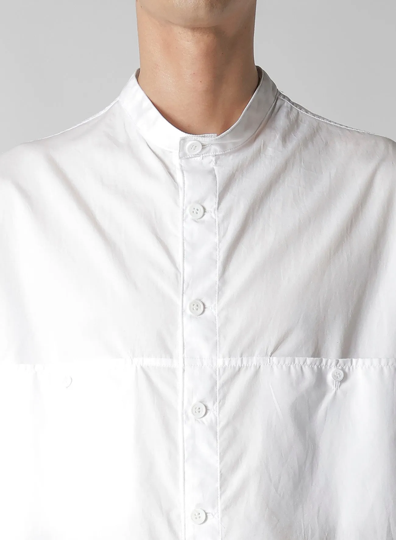CHAIN STITCH BROAD NO COLLAR BLOUSE sold by Yohji Yamamoto product image thumbnail 4