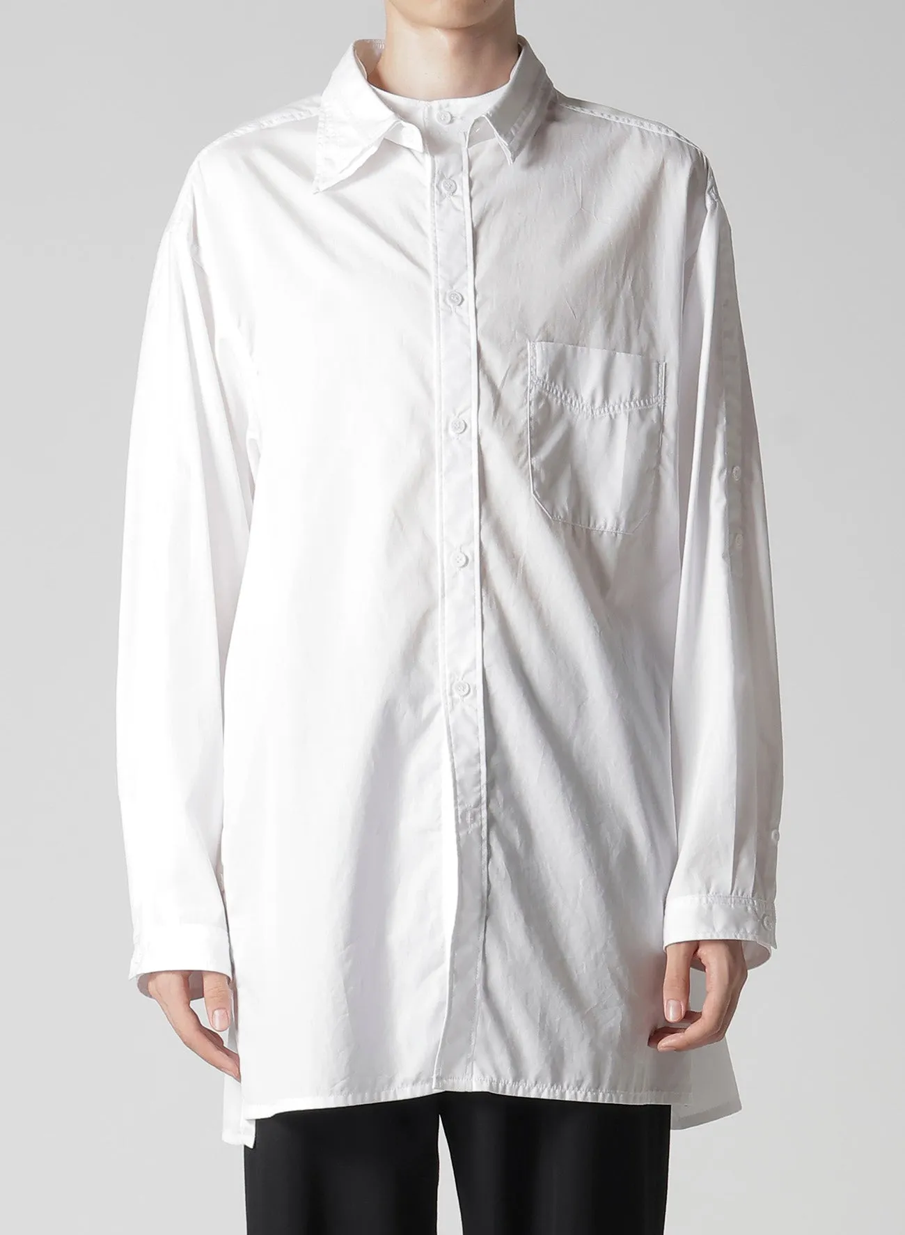 CHAIN STITCH BROAD SPARE TRIPLE COLLAR BLOUSE sold by Yohji Yamamoto product image thumbnail 2