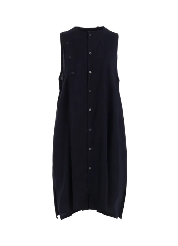 [Y's BORN PRODUCT] THIN COTTON TWILL ASYMMETERIC BUTTON DRESS sold by Yohji Yamamoto