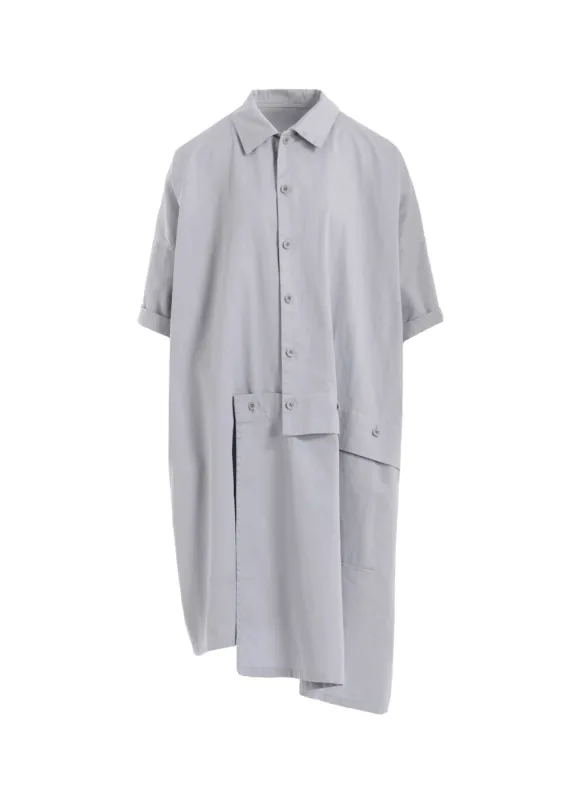 [Y's BORN PRODUCT] COTTON TWILL HALF SLEEVE ASYMMETERIC DRESS sold by Yohji Yamamoto