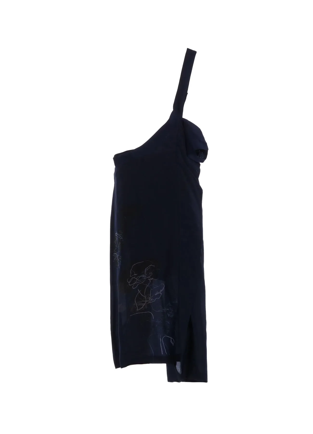 CU/LAWN FLOWER SKETCH PRINT JUMPER SKIRT sold by Yohji Yamamoto