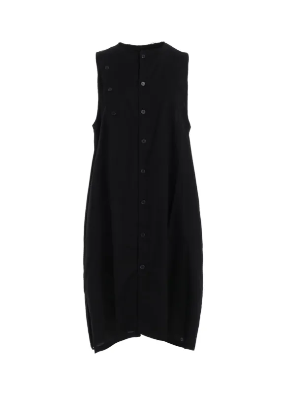 [Y's BORN PRODUCT] THIN COTTON TWILL ASYMMETERIC BUTTON DRESS sold by Yohji Yamamoto