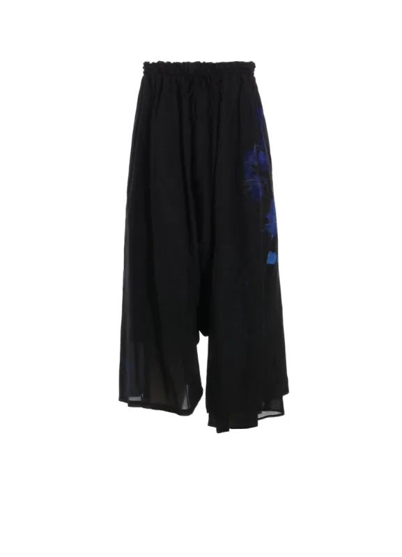 CU/LAWN FLOWER SKETCH LEFT DOUBLE GATHERED PANTS sold by Yohji Yamamoto