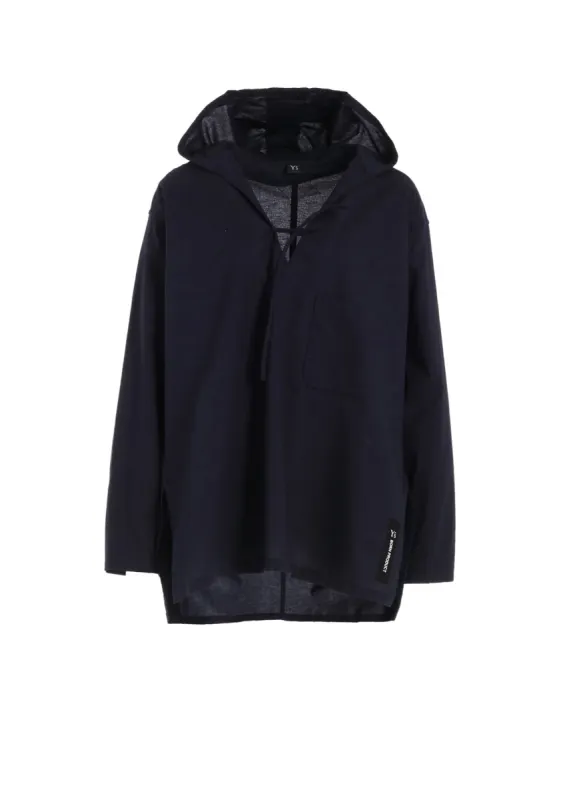 [Y's BORN PRODUCT] THIN COTTON TWILL HOODIE PULL OVER sold by Yohji Yamamoto