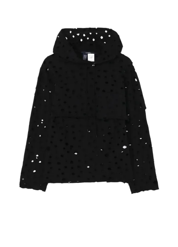 HOLED PLAIN STITCH LAYERED SEPARATE HOODIE sold by Yohji Yamamoto