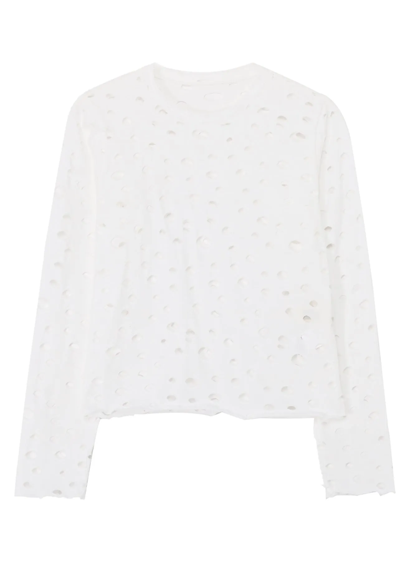 HOLED PLAIN STITCH LAYERED SEPARATE LONG SLEEVE T-SHIRT sold by Yohji Yamamoto product image thumbnail 3