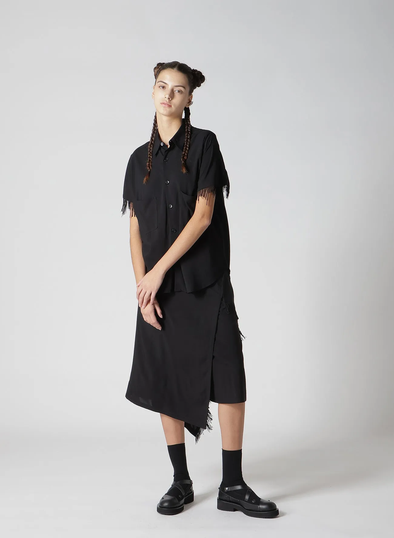 RAYON LAWN FRINGE WRAP SKIRT sold by Yohji Yamamoto product image thumbnail 4