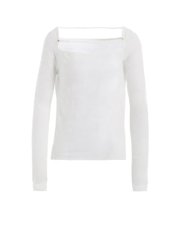 WASHER PLAIN STITCH SQUARE NECK LONG SLEEVE T-SHIRT sold by Yohji Yamamoto