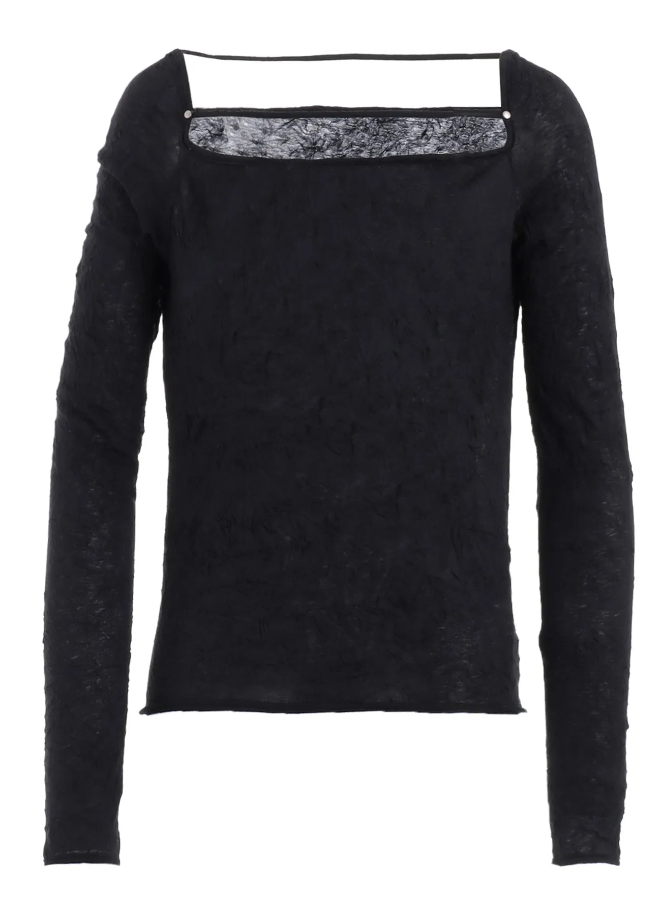 WASHER PLAIN STITCH SQUARE NECK LONG SLEEVE T-SHIRT sold by Yohji Yamamoto product image thumbnail 2