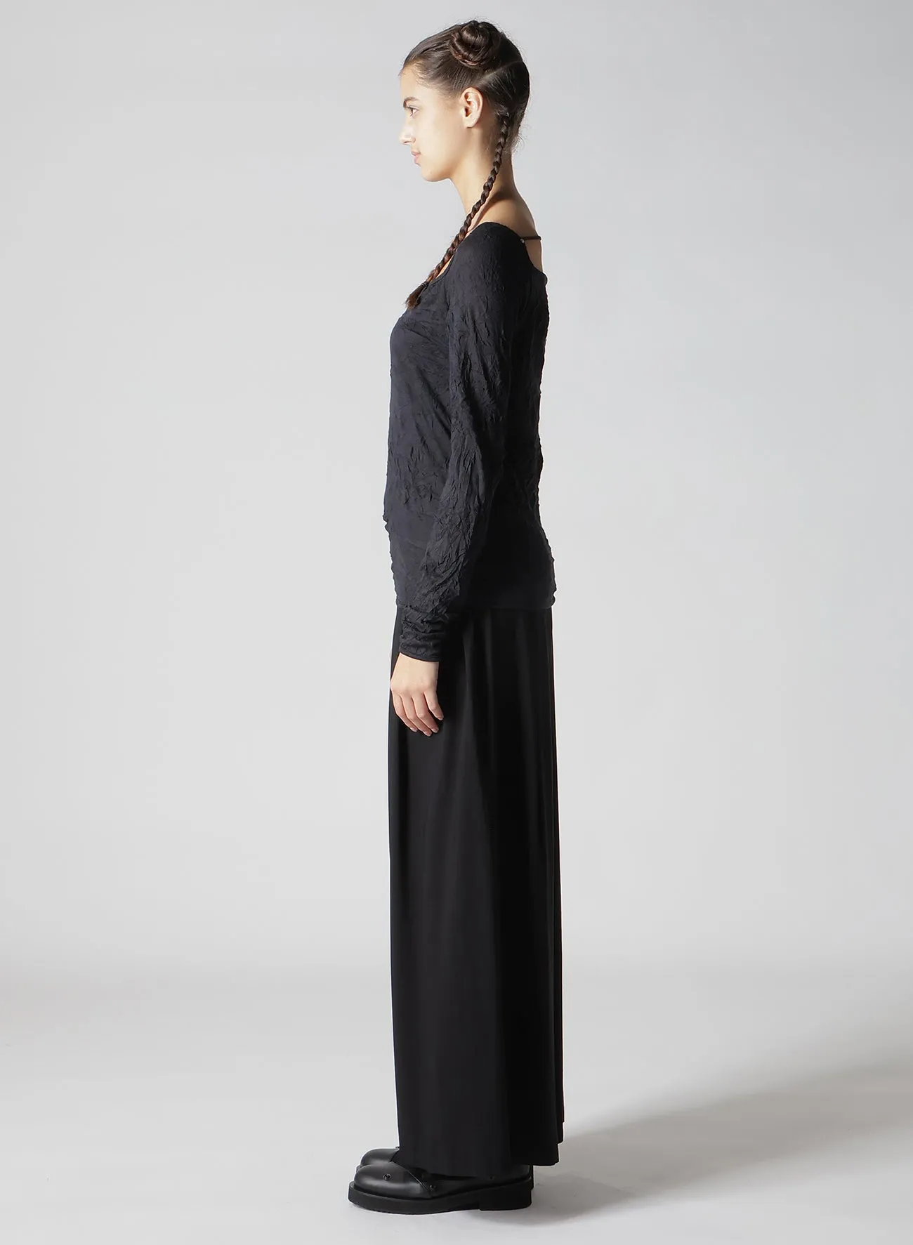 WASHER PLAIN STITCH SQUARE NECK LONG SLEEVE T-SHIRT sold by Yohji Yamamoto product image thumbnail 5