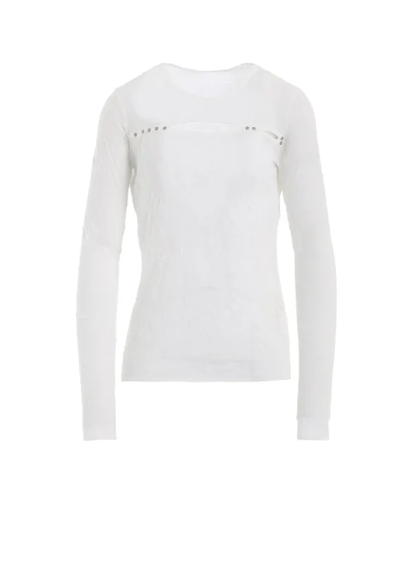 WASHER PLAIN STITCH SLIT CHEST LONG SLEEVE T-SHIRT sold by Yohji Yamamoto