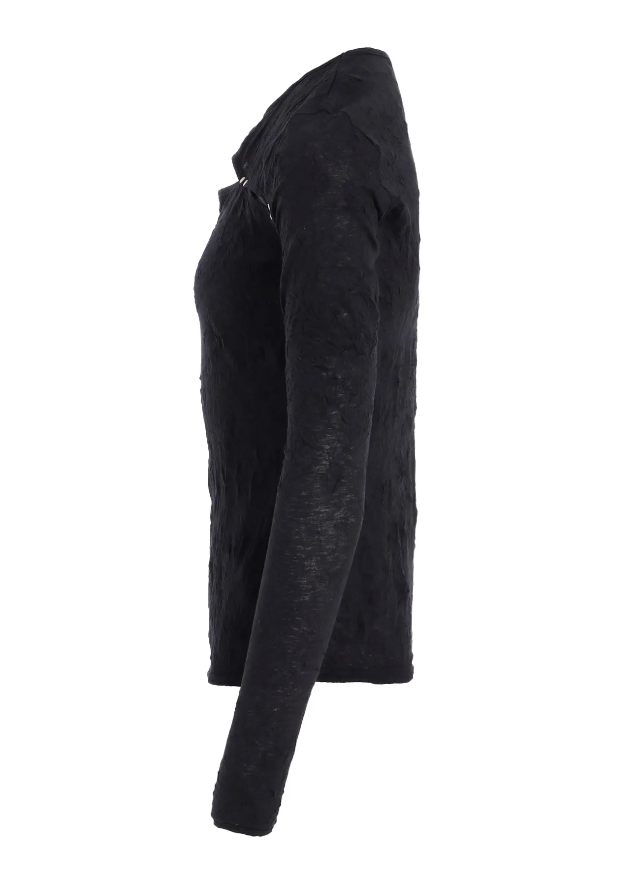 WASHER PLAIN STITCH SLIT CHEST LONG SLEEVE T-SHIRT sold by Yohji Yamamoto product image thumbnail 3