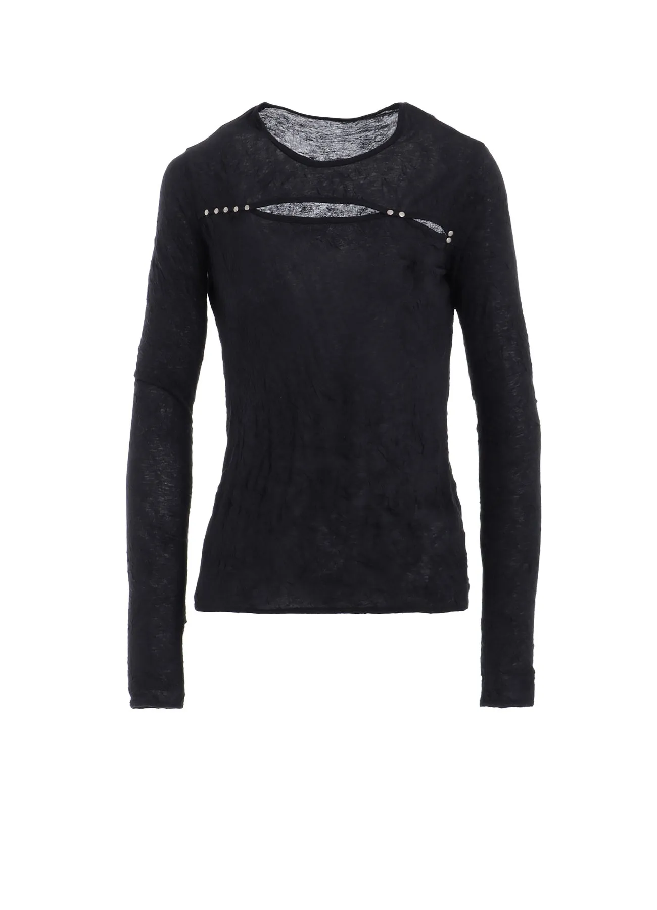 WASHER PLAIN STITCH SLIT CHEST LONG SLEEVE T-SHIRT sold by Yohji Yamamoto