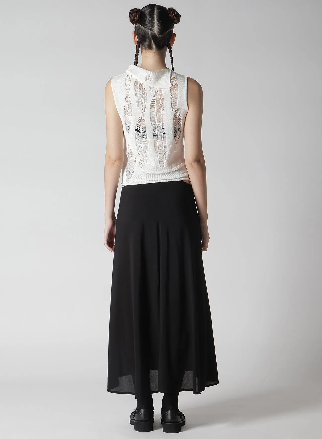 CRUSH PLAIN STITCH CRUSHED SLEEVELESS KNIT sold by Yohji Yamamoto product image thumbnail 5