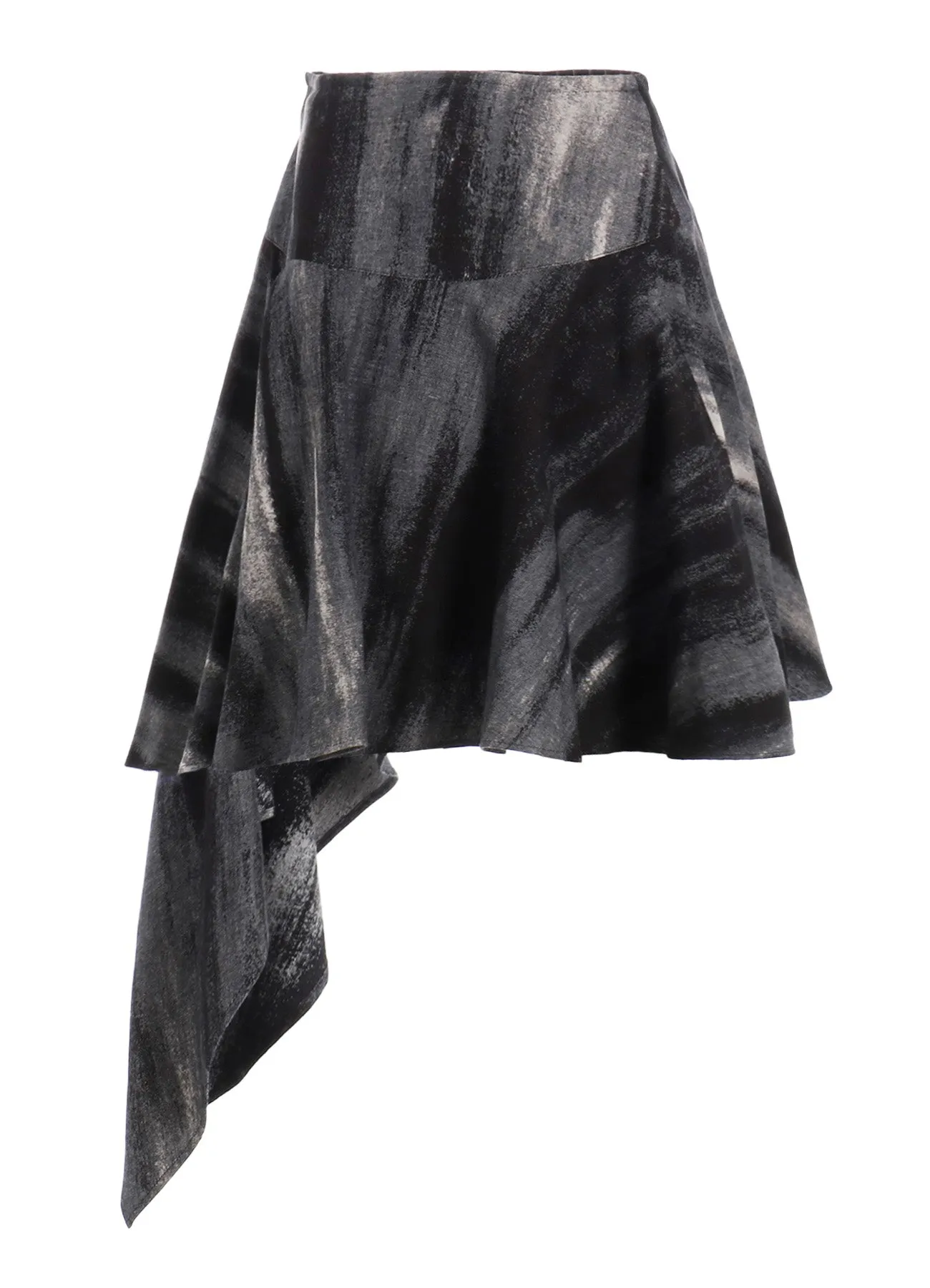 DISCHARGE PT DENIM FLARED SHORT SKIRT sold by Yohji Yamamoto product image thumbnail 3