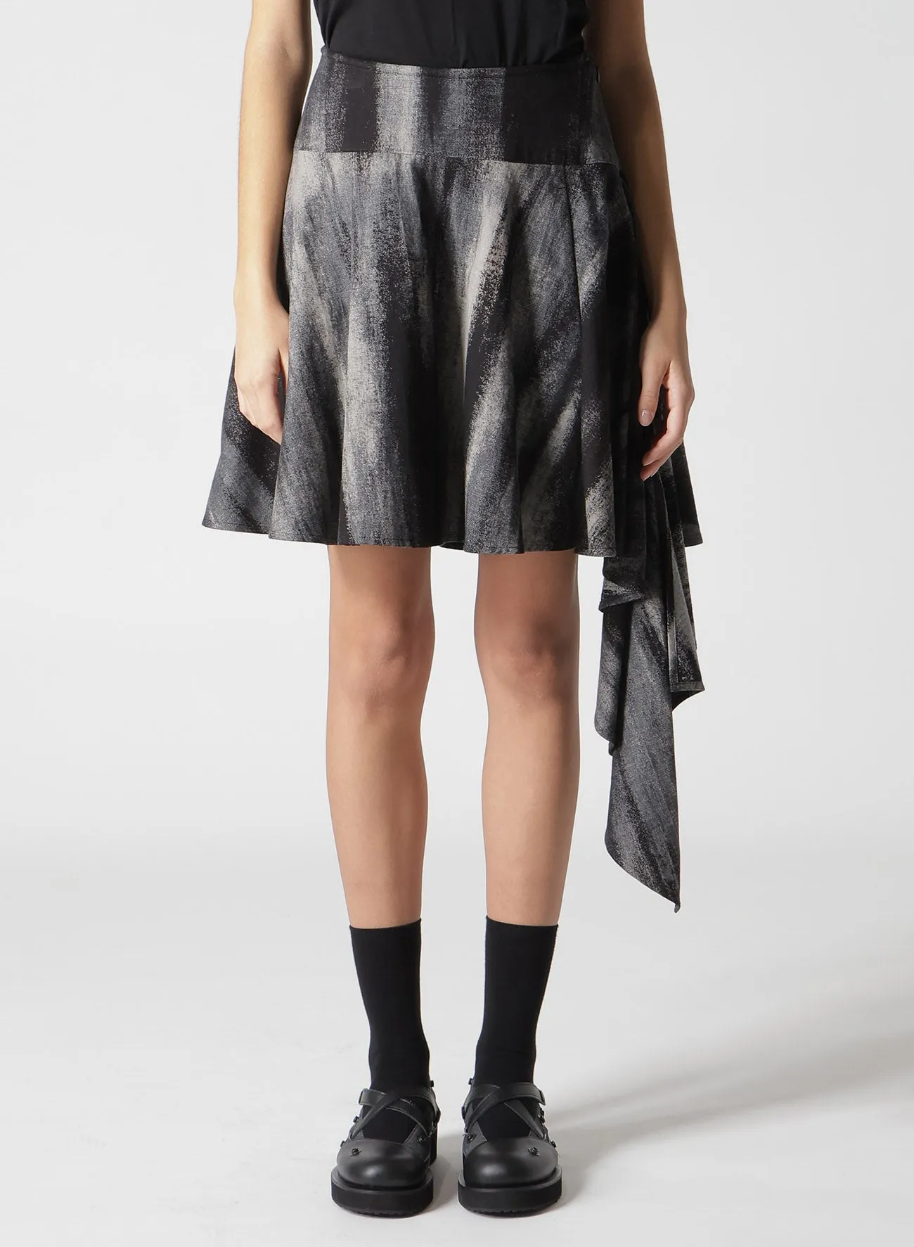 DISCHARGE PT DENIM FLARED SHORT SKIRT sold by Yohji Yamamoto product image thumbnail 5