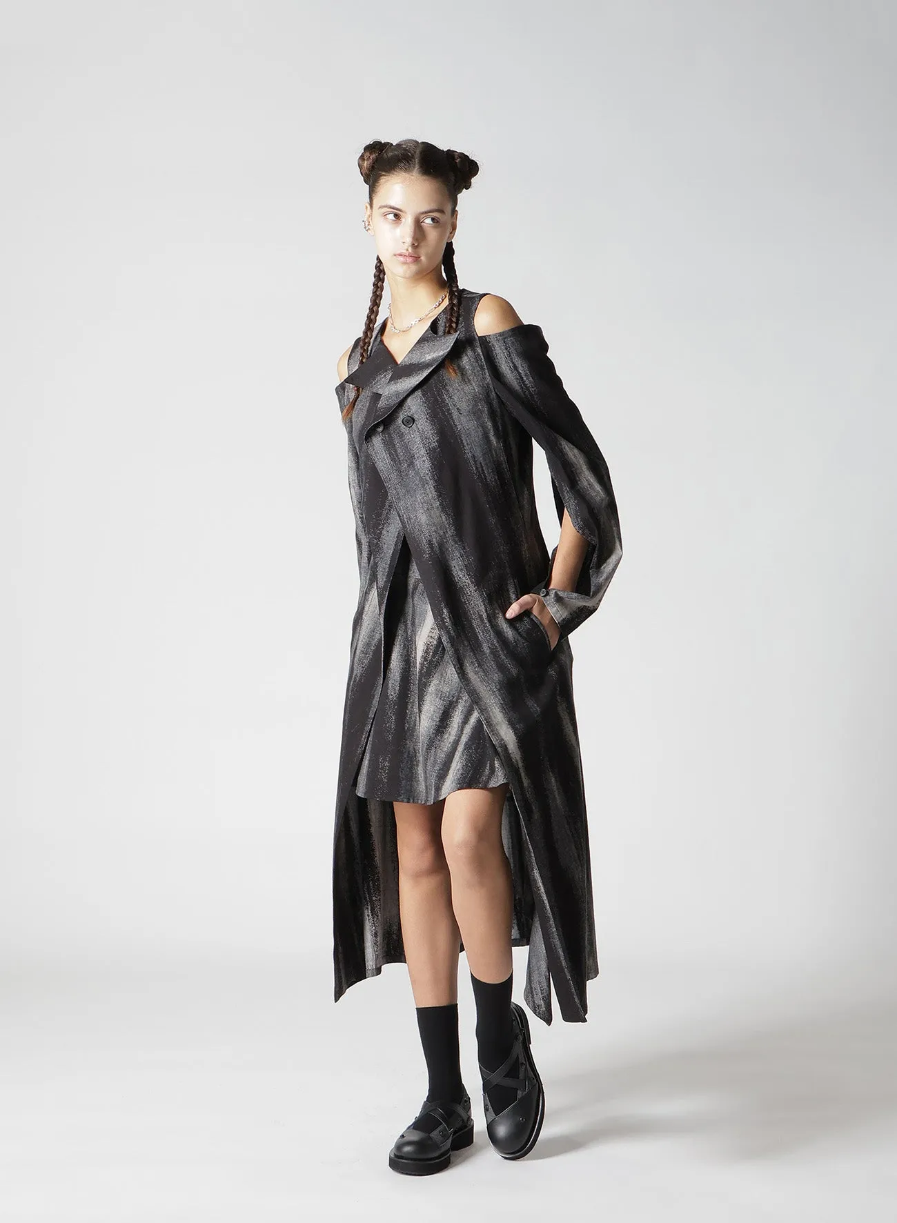 DISCHARGE PT DENIM FLARED SHORT SKIRT sold by Yohji Yamamoto product image thumbnail 4