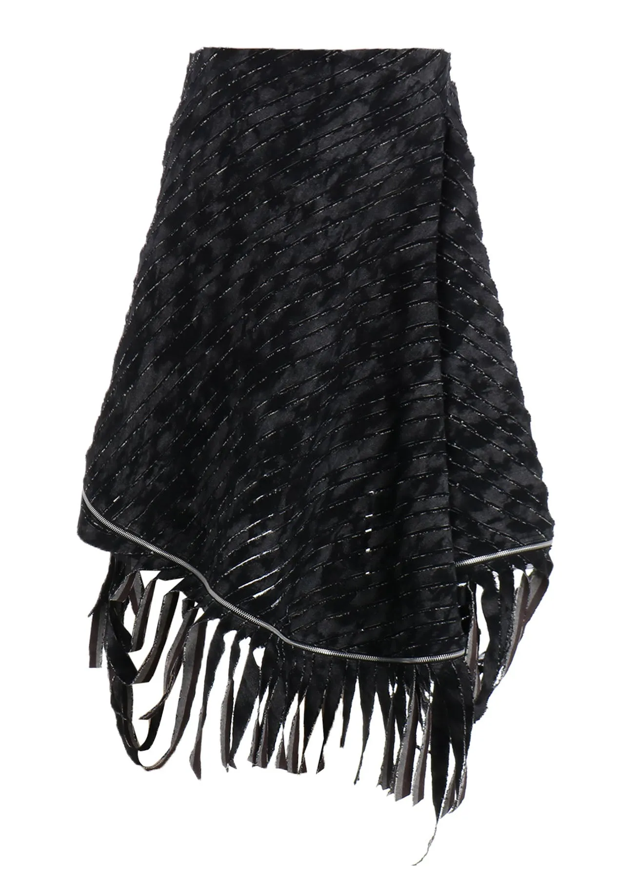 DENIM WITH SLASH DETAIL ZIP PANELED SKIRT A sold by Yohji Yamamoto product image thumbnail 3