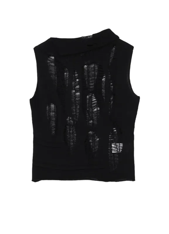 CRUSH PLAIN STITCH CRUSHED SLEEVELESS KNIT sold by Yohji Yamamoto
