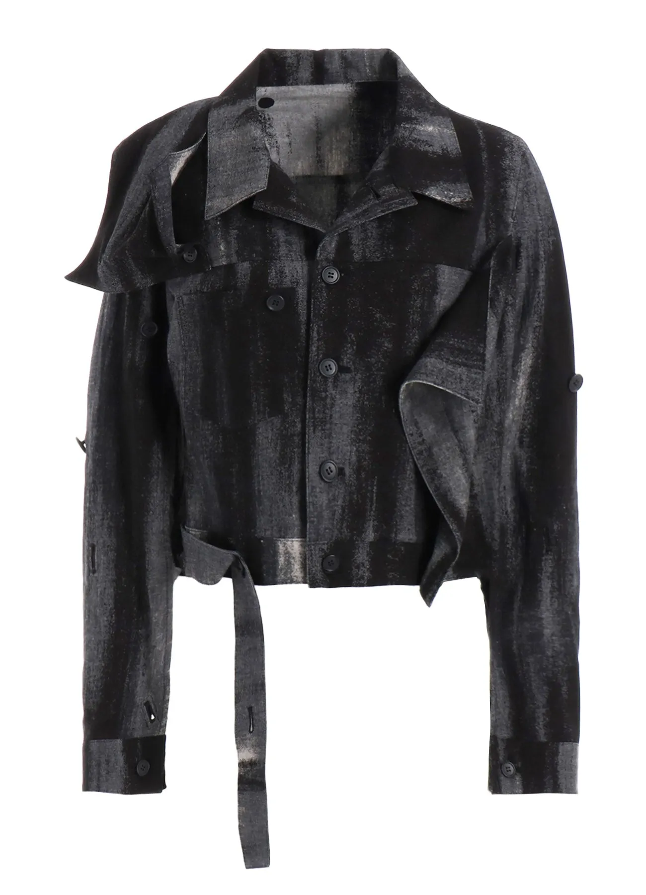 DISCHARGE PT DENIM BUTTON DETAIL JACKET sold by Yohji Yamamoto product image thumbnail 3
