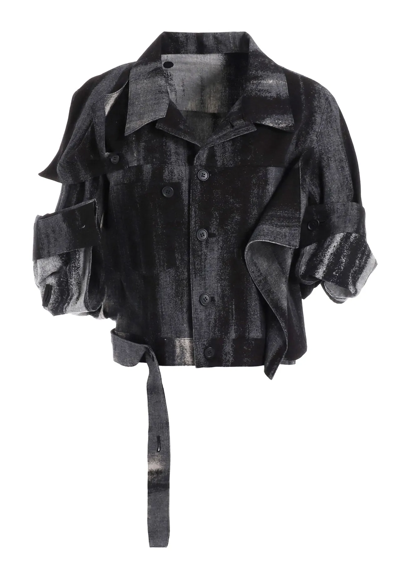 DISCHARGE PT DENIM BUTTON DETAIL JACKET sold by Yohji Yamamoto product image thumbnail 2