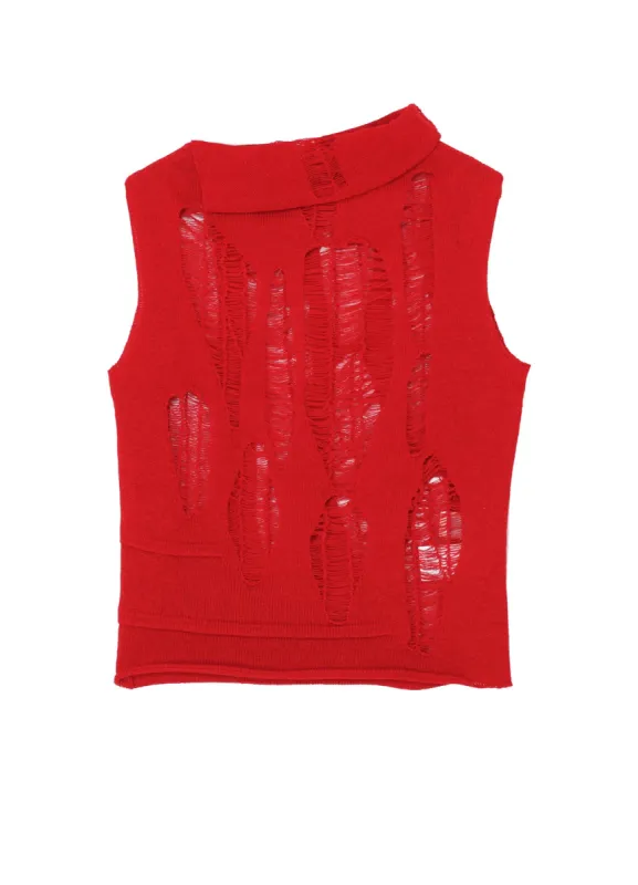 CRUSH PLAIN STITCH CRUSHED SLEEVELESS KNIT sold by Yohji Yamamoto
