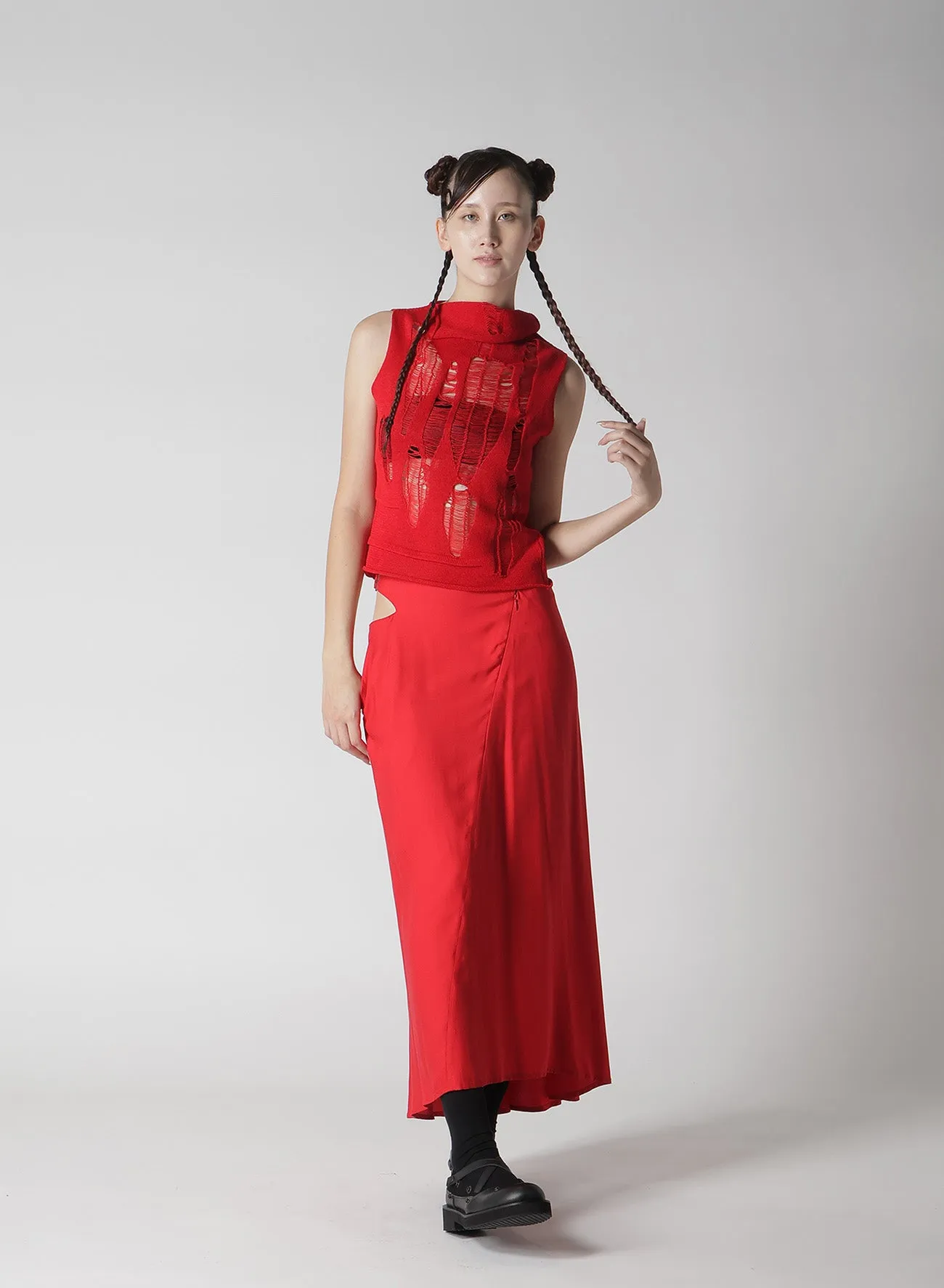 CRUSH PLAIN STITCH CRUSHED SLEEVELESS KNIT sold by Yohji Yamamoto product image thumbnail 4