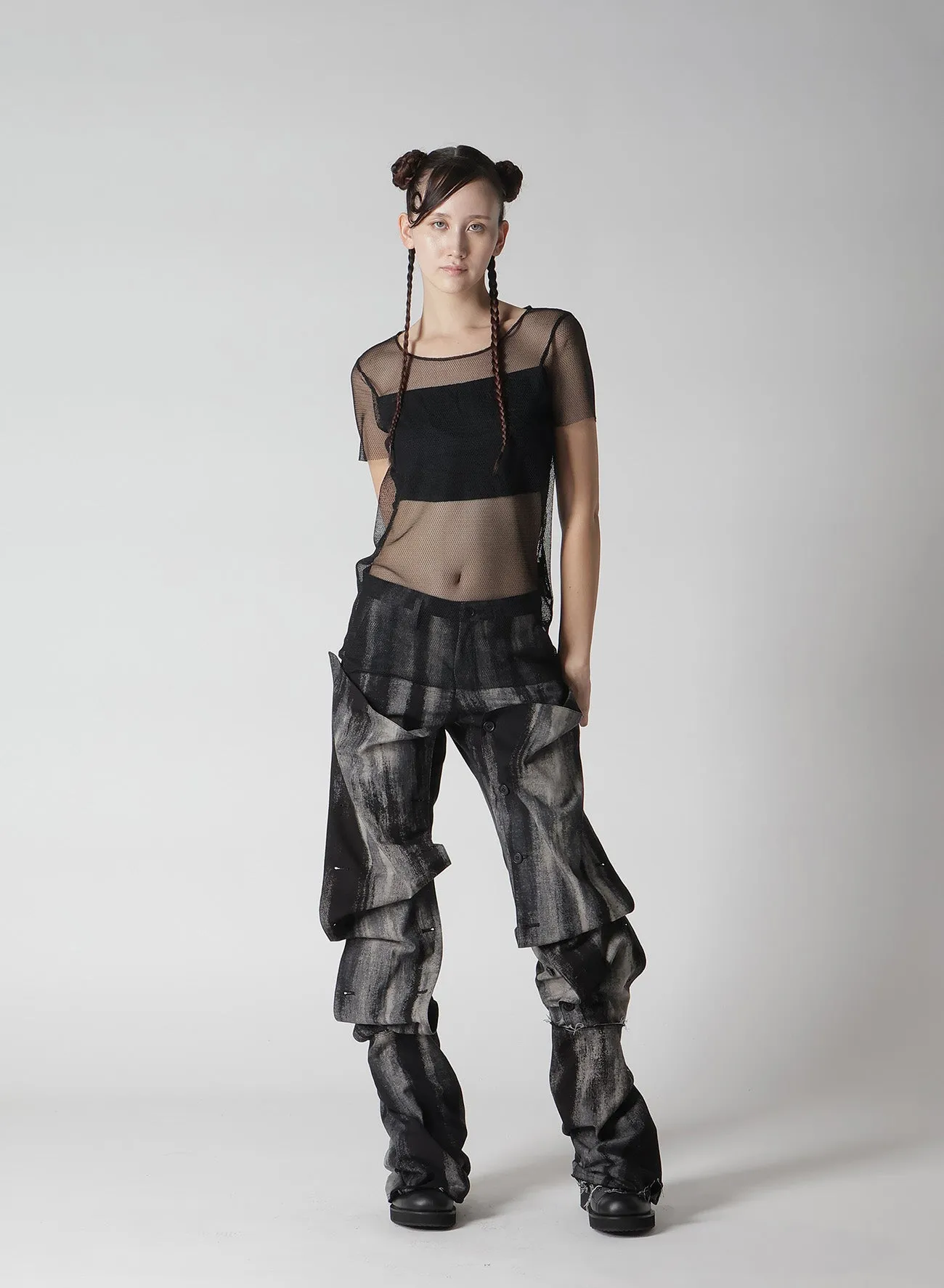 DISCHARGE PT DENIM BUTTON DETAIL PANTS sold by Yohji Yamamoto product image thumbnail 5