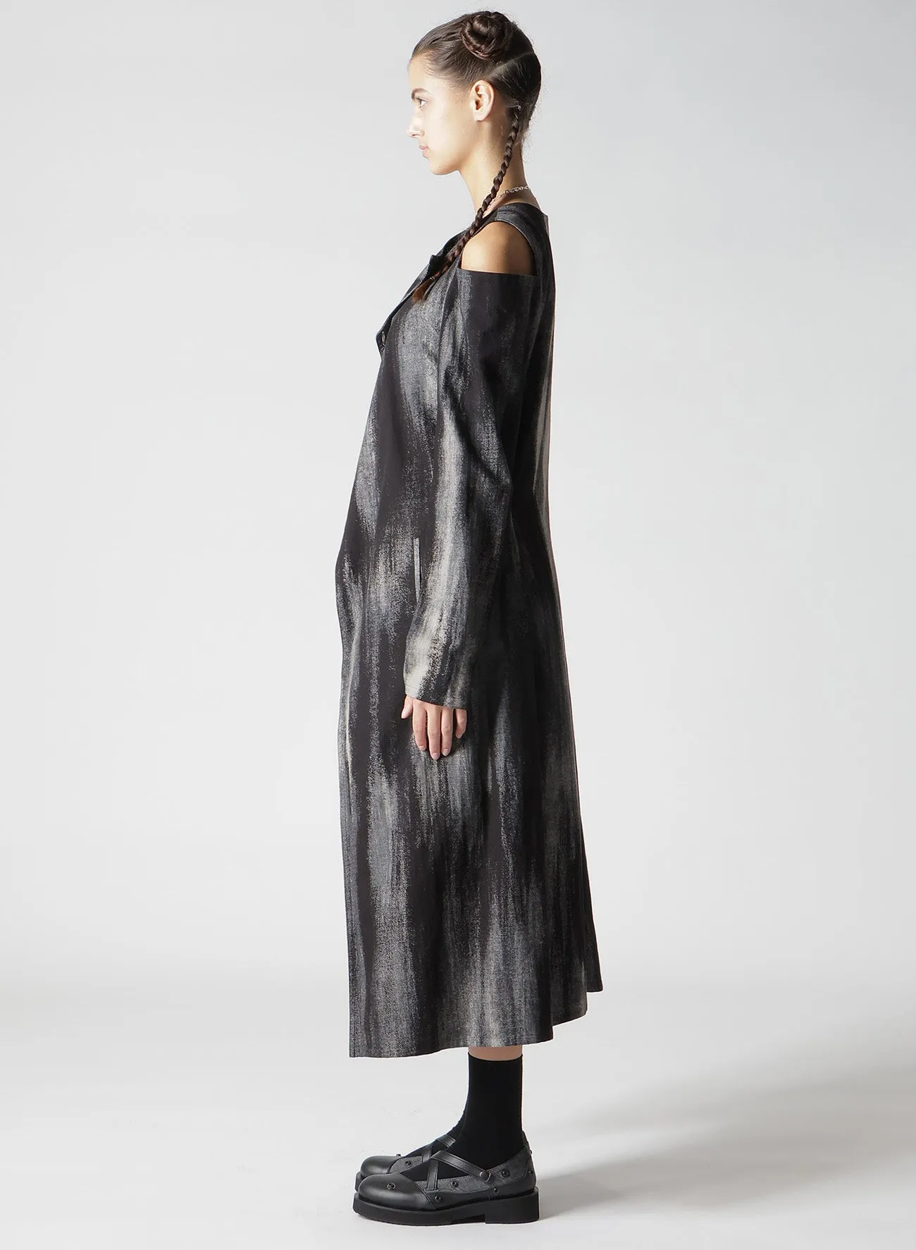 DISCHARGE PT DENIM OPEN SHOULDER DRESS sold by Yohji Yamamoto product image thumbnail 5