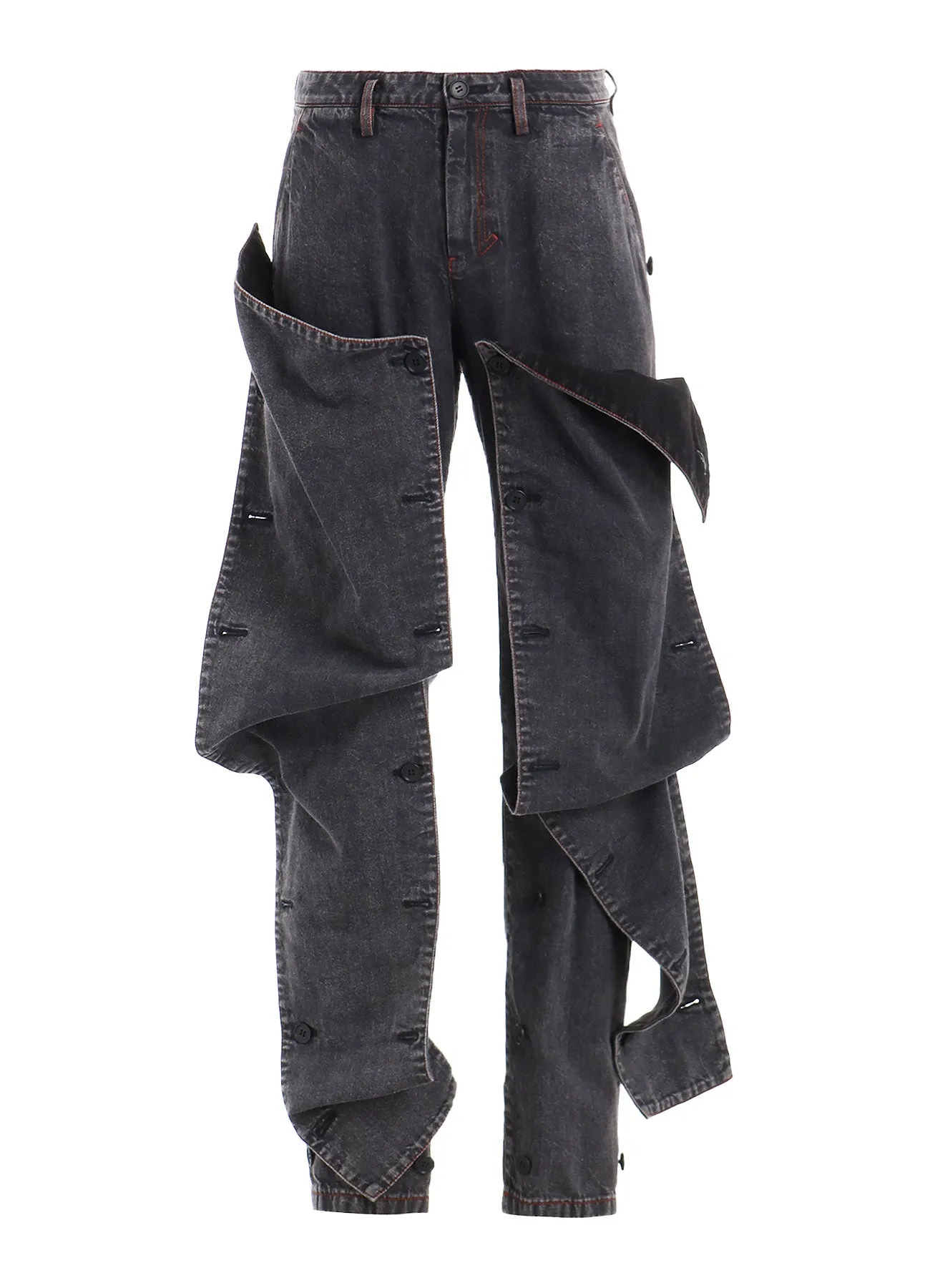 POWDER BLEACH BUTTON DETAIL PANTS sold by Yohji Yamamoto product image thumbnail 2