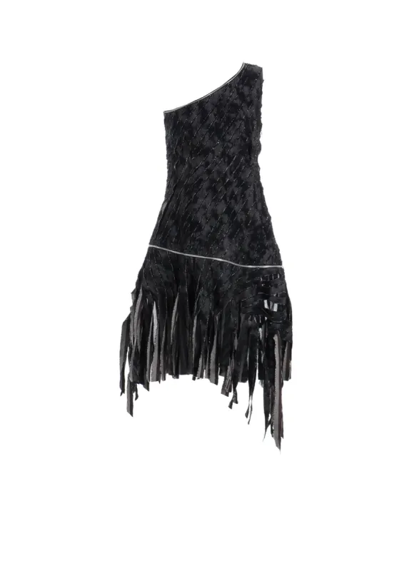 DENIM WITH SLASH DETAIL ZIP ONE SHOULDER DRESS sold by Yohji Yamamoto