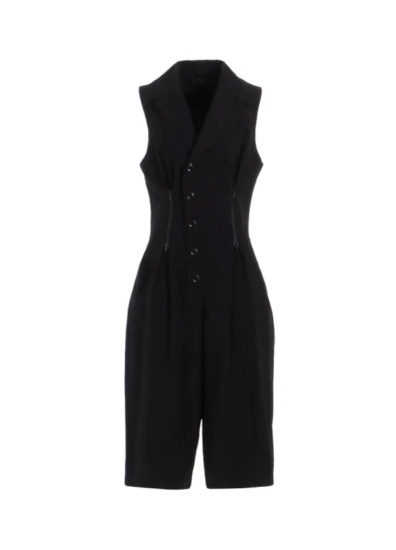 COTTON LINEN DUMP ZIP TUCKED JUMP SUIT sold by Yohji Yamamoto