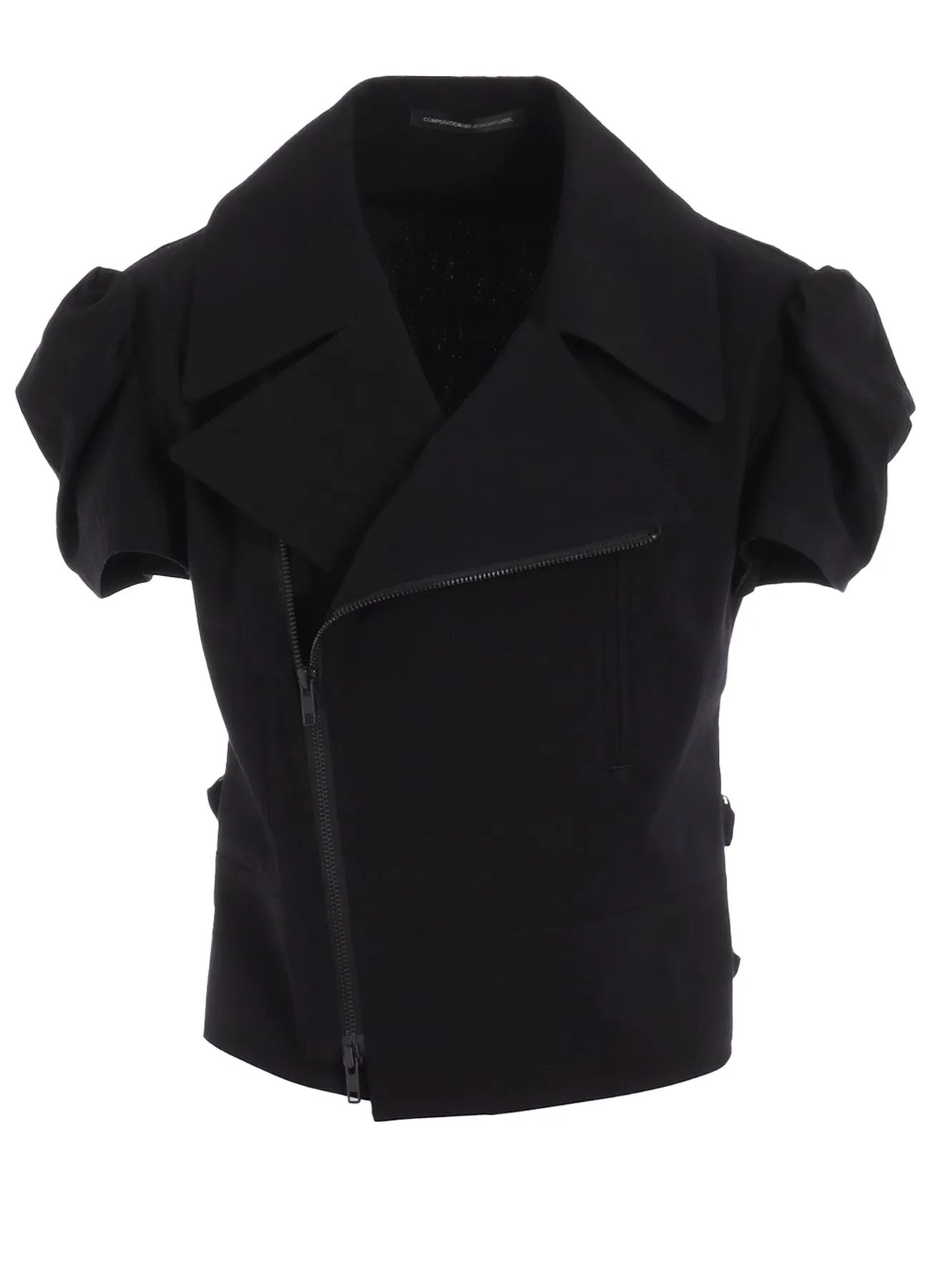 C/RY INTERWEAVE CROSS SHORT SLEEVE MOTO JACKET sold by Yohji Yamamoto product image thumbnail 2