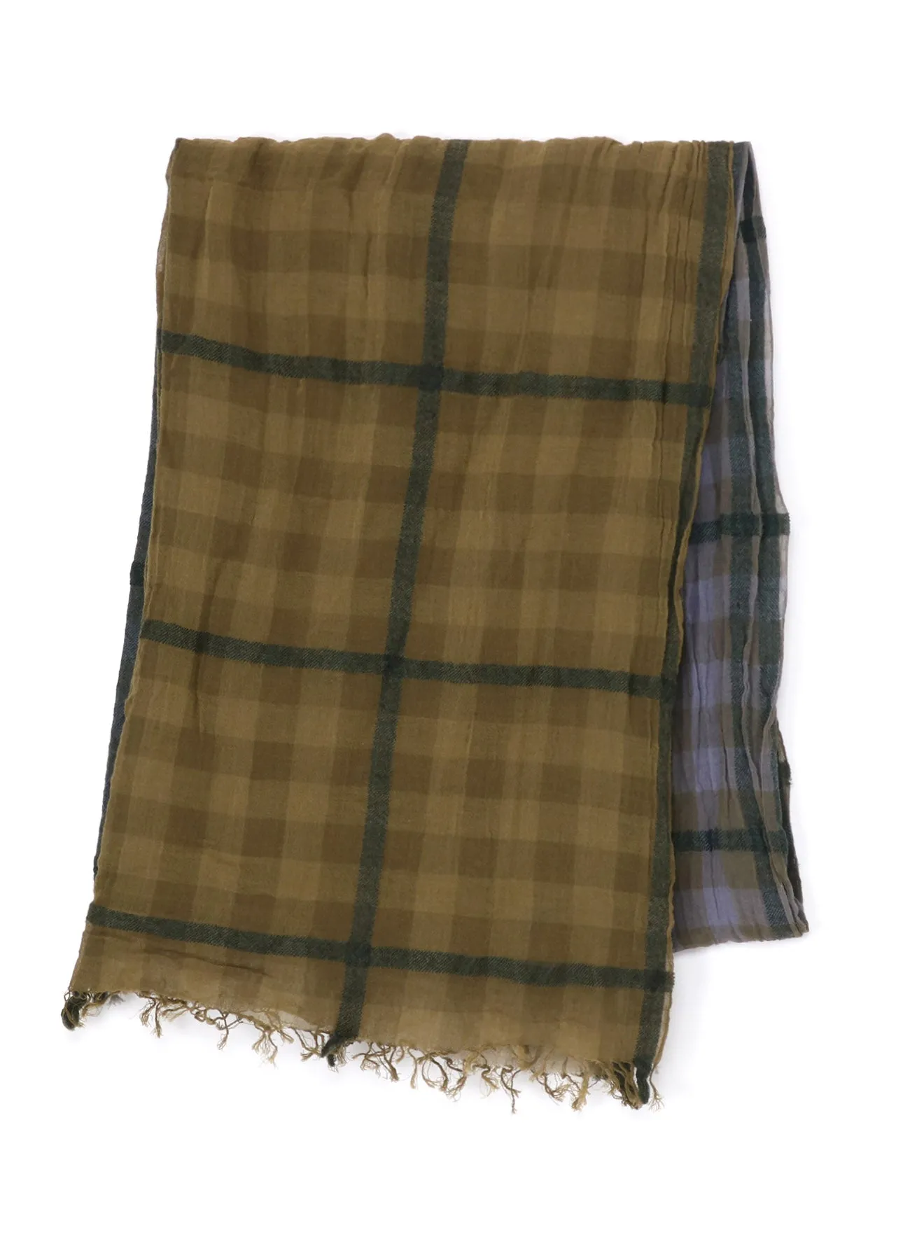 C/W PLAID OMBRE DYE GRADATION PLAID SCARF sold by Yohji Yamamoto product image thumbnail 2