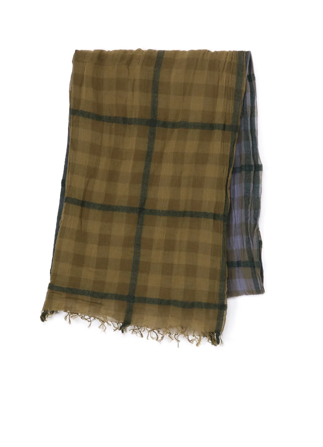 C/W PLAID OMBRE DYE GRADATION PLAID SCARF sold by Yohji Yamamoto