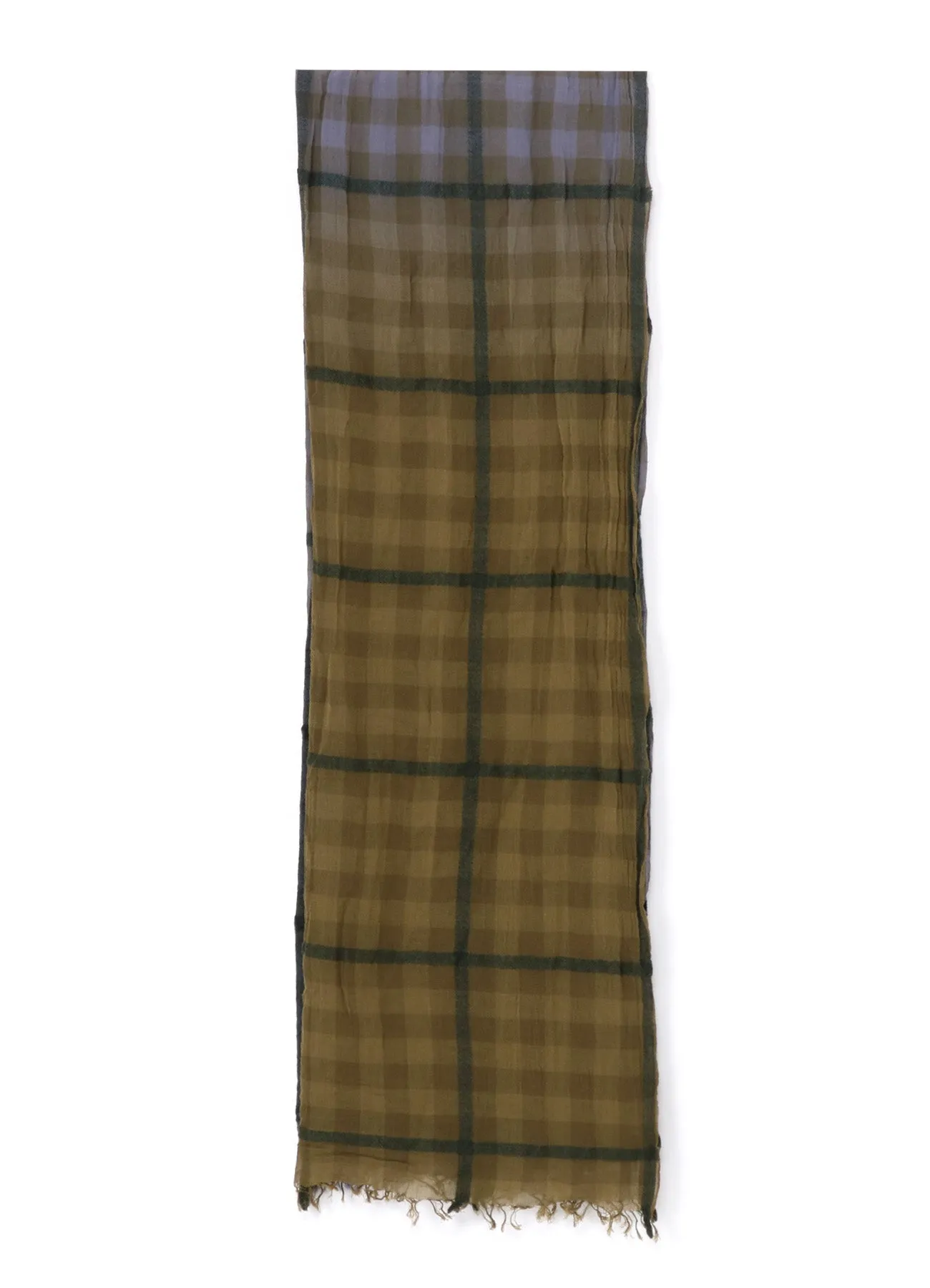 C/W PLAID OMBRE DYE GRADATION PLAID SCARF sold by Yohji Yamamoto product image thumbnail 3