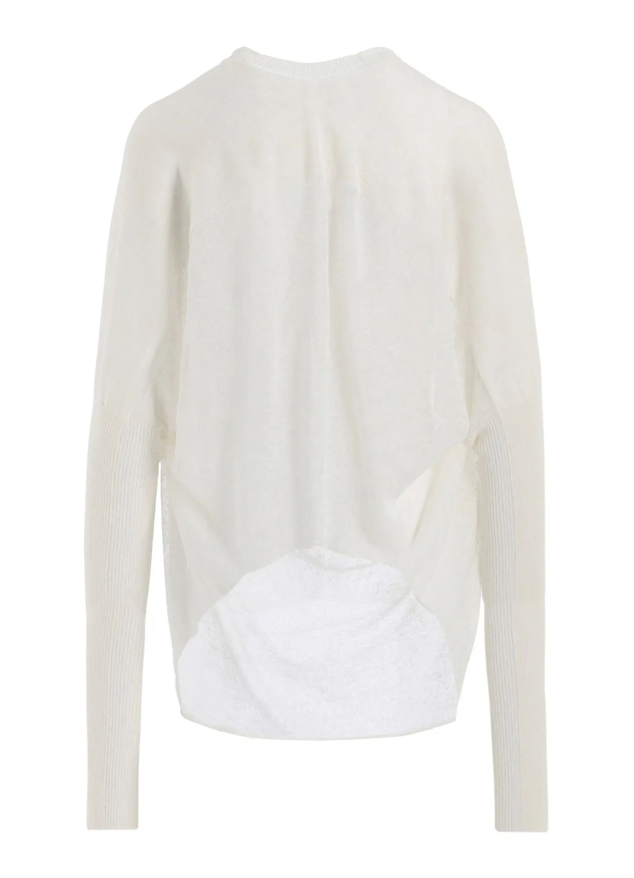 MULTI MATERIAL SHEER JERSEY CROPPED FLARE CARDIGAN sold by Yohji Yamamoto product image thumbnail 4