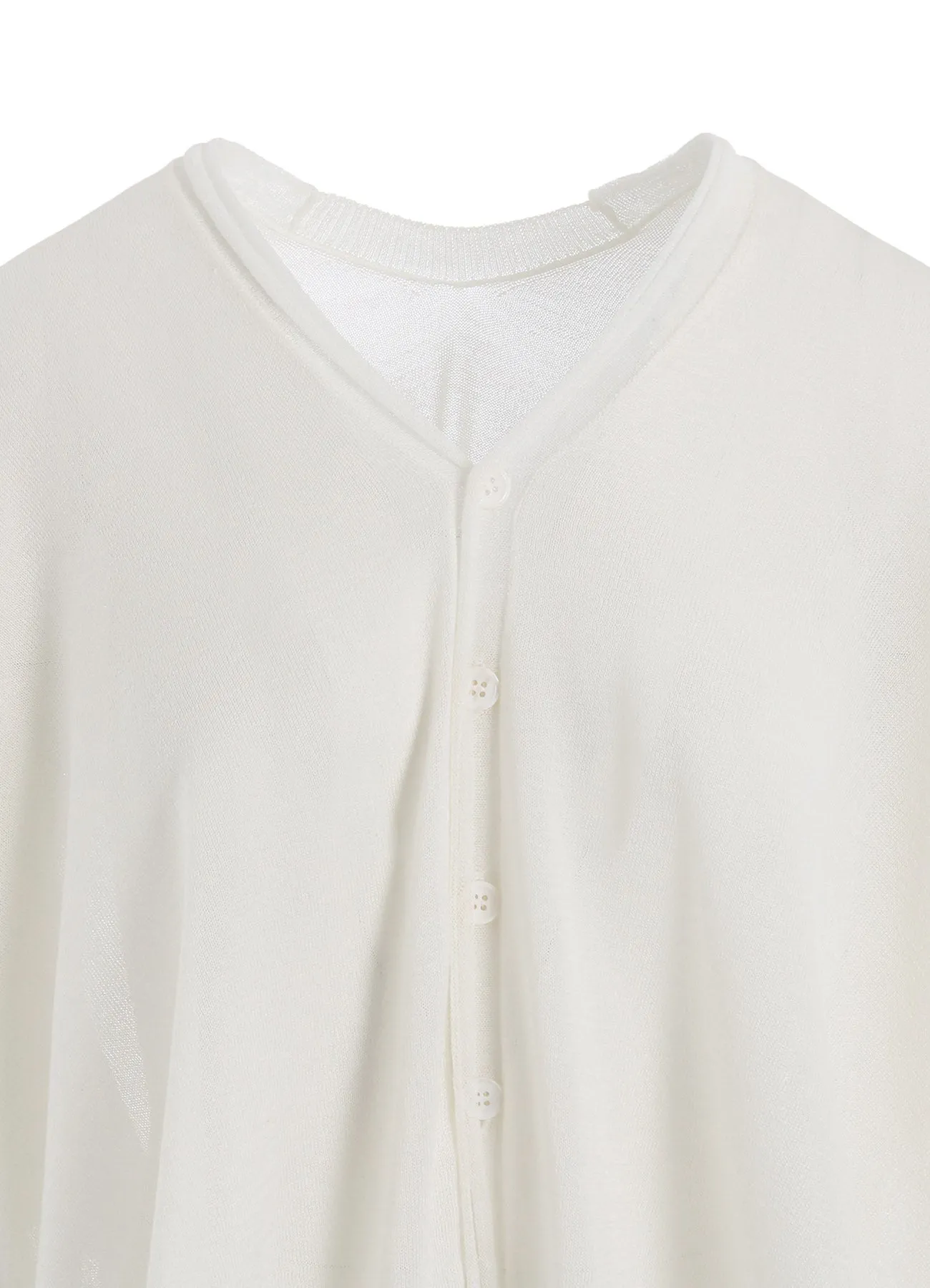 MULTI MATERIAL SHEER JERSEY CROPPED FLARE CARDIGAN sold by Yohji Yamamoto product image thumbnail 5