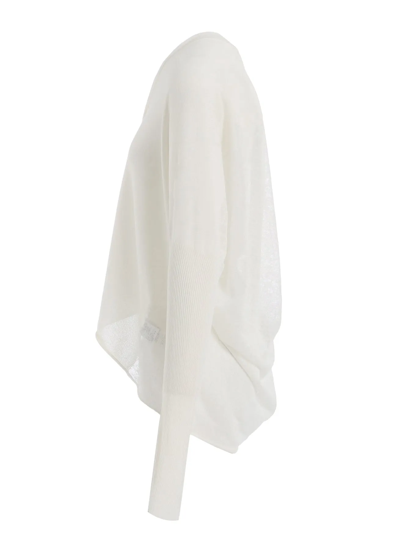 MULTI MATERIAL SHEER JERSEY CROPPED FLARE CARDIGAN sold by Yohji Yamamoto product image thumbnail 3