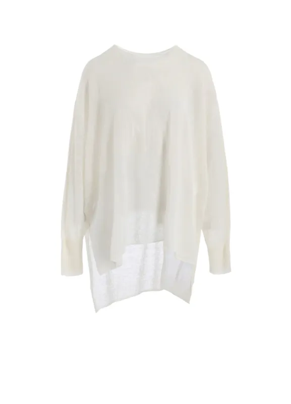 MULTI MATERIAL SHEER JERSEY LOOSE BIG PULLOVER sold by Yohji Yamamoto
