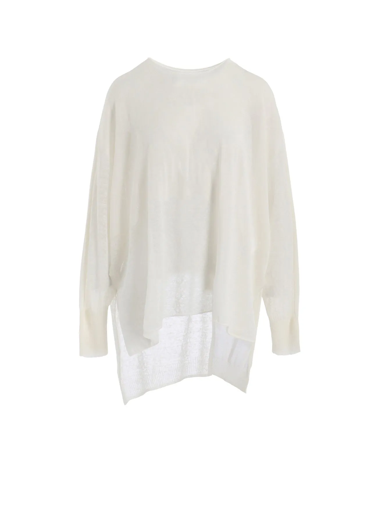 MULTI MATERIAL SHEER JERSEY LOOSE BIG PULLOVER sold by Yohji Yamamoto