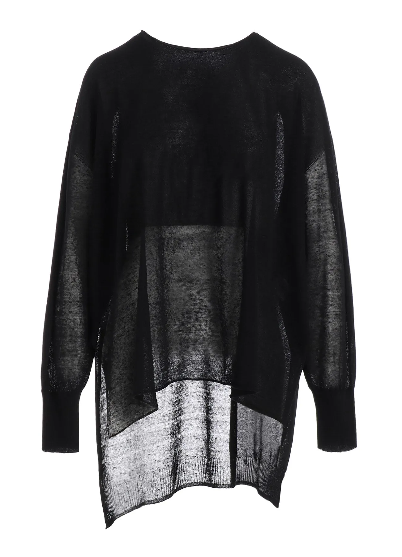 MULTI MATERIAL SHEER JERSEY LOOSE BIG PULLOVER sold by Yohji Yamamoto product image thumbnail 2