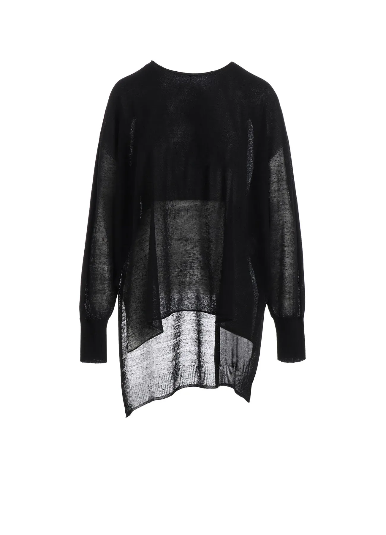 MULTI MATERIAL SHEER JERSEY LOOSE BIG PULLOVER sold by Yohji Yamamoto