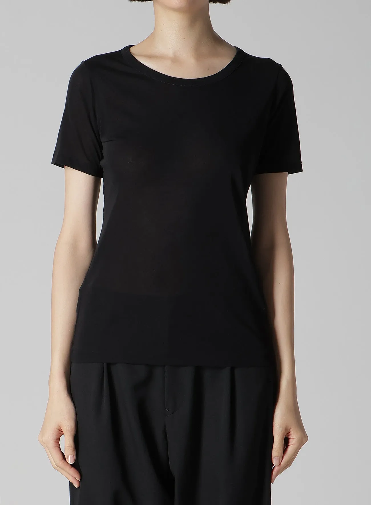 HIGH GAUGE COTTON JERSEY ROUND NECK SHORT SLV T sold by Yohji Yamamoto product image thumbnail 2
