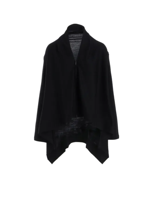 LUMINARY WOOL FLARED ZIP CARDIGAN sold by Yohji Yamamoto