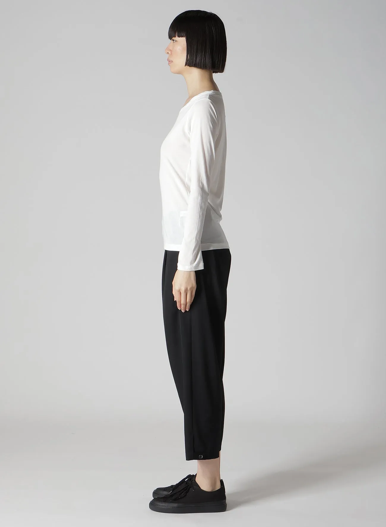 HIGH GAUGE COTTON JERSEY ROUND NECK LONG SLV T sold by Yohji Yamamoto product image thumbnail 4