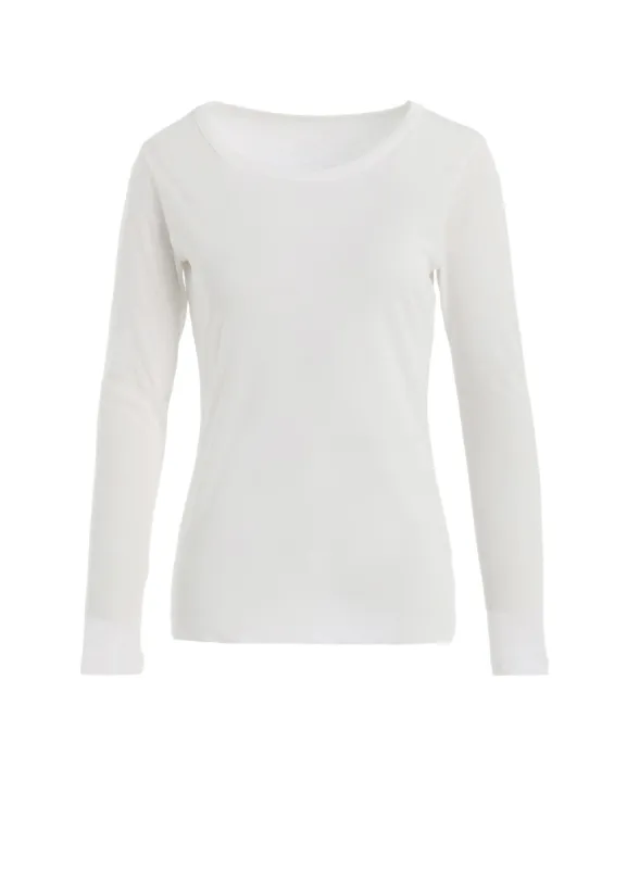 HIGH GAUGE COTTON JERSEY ROUND NECK LONG SLV T sold by Yohji Yamamoto